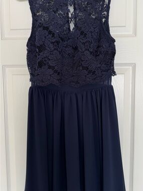 City Studio Navy Blue Lace Bodice Formal Dress